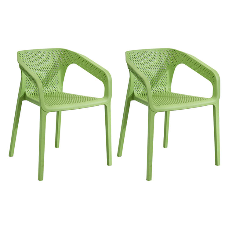 Contemporary Style Multicolor Dining Arm Chair Plastic Stacking Arm Chair Green 2 Piece Set Clearhalo ' kitchen&dining_furn' 'Dining Chairs' 'Dining Tables & Seating' 'dining_chair' 'furn' 'furn_dining_chair' 'Furniture' 'furniture_dining_chair' 'Kitchen & Dining Furniture' 'kitchen' 3541915