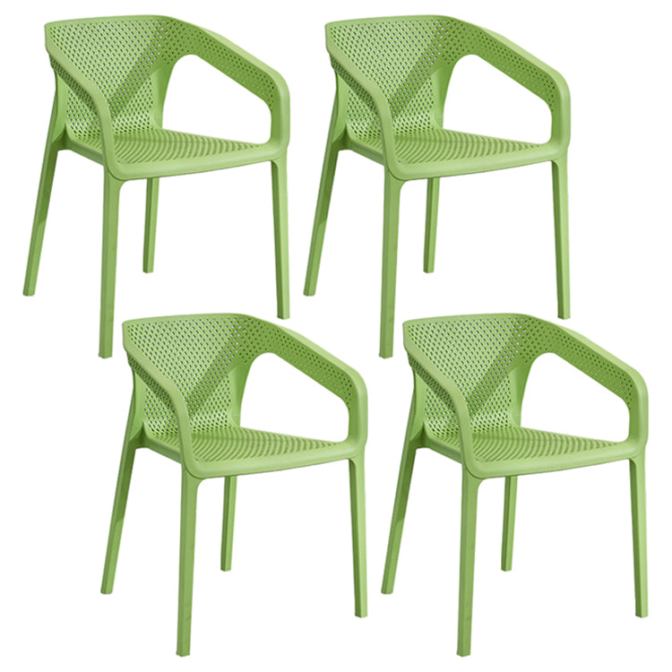 Contemporary Style Multicolor Dining Arm Chair Plastic Stacking Arm Chair Green 4 Piece Set Clearhalo ' kitchen&dining_furn' 'Dining Chairs' 'Dining Tables & Seating' 'dining_chair' 'furn' 'furn_dining_chair' 'Furniture' 'furniture_dining_chair' 'Kitchen & Dining Furniture' 'kitchen' 3541916
