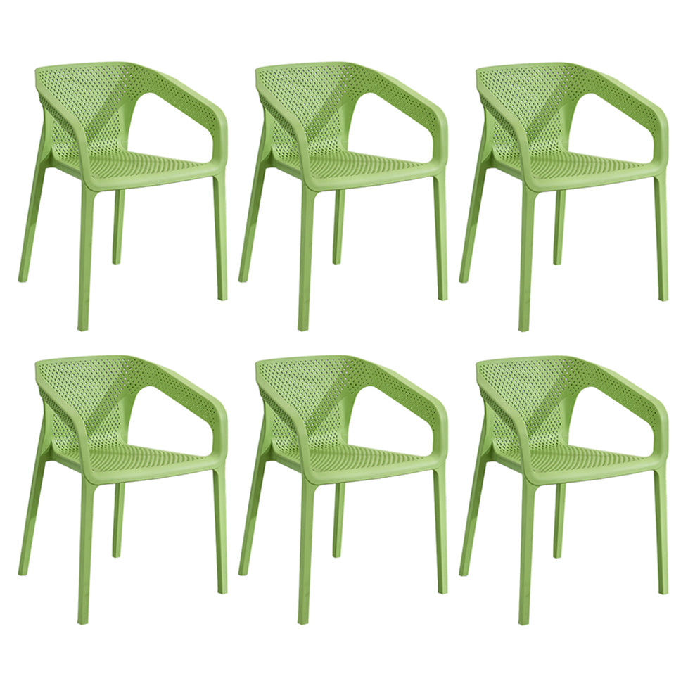 Contemporary Style Multicolor Dining Arm Chair Plastic Stacking Arm Chair Green 6 Piece Set Clearhalo ' kitchen&dining_furn' 'Dining Chairs' 'Dining Tables & Seating' 'dining_chair' 'furn' 'furn_dining_chair' 'Furniture' 'furniture_dining_chair' 'Kitchen & Dining Furniture' 'kitchen' 3541917