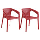 Contemporary Style Multicolor Dining Arm Chair Plastic Stacking Arm Chair Burgundy 2 Piece Set Clearhalo ' kitchen&dining_furn' 'Dining Chairs' 'Dining Tables & Seating' 'dining_chair' 'furn' 'furn_dining_chair' 'Furniture' 'furniture_dining_chair' 'Kitchen & Dining Furniture' 'kitchen' 3541918