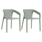 Contemporary Style Multicolor Dining Arm Chair Plastic Stacking Arm Chair Gray-Green 2 Piece Set Clearhalo ' kitchen&dining_furn' 'Dining Chairs' 'Dining Tables & Seating' 'dining_chair' 'furn' 'furn_dining_chair' 'Furniture' 'furniture_dining_chair' 'Kitchen & Dining Furniture' 'kitchen' 3541921