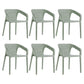 Contemporary Style Multicolor Dining Arm Chair Plastic Stacking Arm Chair Gray-Green 6 Piece Set Clearhalo ' kitchen&dining_furn' 'Dining Chairs' 'Dining Tables & Seating' 'dining_chair' 'furn' 'furn_dining_chair' 'Furniture' 'furniture_dining_chair' 'Kitchen & Dining Furniture' 'kitchen' 3541923