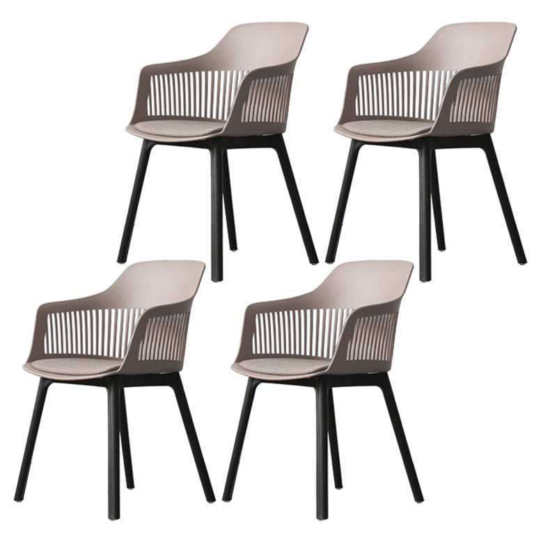 Nordic Style Plastic Dining Room Chair Windsor Back Side Chair for Home Use Grey 4 Piece Set Clearhalo ' kitchen&dining_furn' 'Dining Chairs' 'Dining Tables & Seating' 'dining_chair' 'furn' 'furn_dining_chair' 'Furniture' 'furniture_dining_chair' 'Kitchen & Dining Furniture' 'kitchen' 3541934