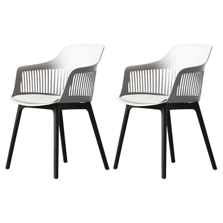 Nordic Style Plastic Dining Room Chair Windsor Back Side Chair for Home Use White 2 Piece Set Clearhalo ' kitchen&dining_furn' 'Dining Chairs' 'Dining Tables & Seating' 'dining_chair' 'furn' 'furn_dining_chair' 'Furniture' 'furniture_dining_chair' 'Kitchen & Dining Furniture' 'kitchen' 3541938