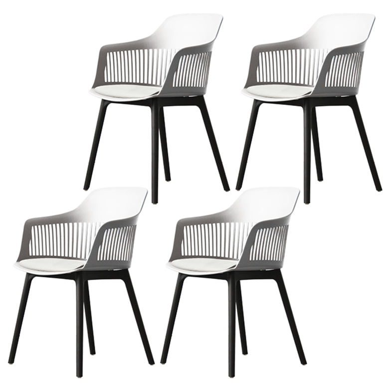 Nordic Style Plastic Dining Room Chair Windsor Back Side Chair for Home Use White 4 Piece Set Clearhalo ' kitchen&dining_furn' 'Dining Chairs' 'Dining Tables & Seating' 'dining_chair' 'furn' 'furn_dining_chair' 'Furniture' 'furniture_dining_chair' 'Kitchen & Dining Furniture' 'kitchen' 3541941