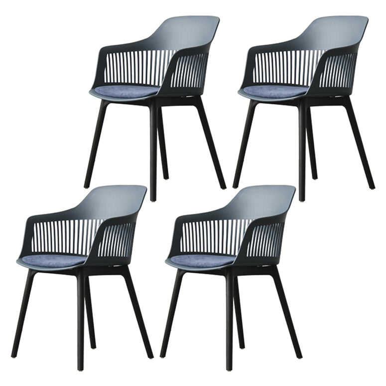 Nordic Style Plastic Dining Room Chair Windsor Back Side Chair for Home Use Blue 4 Piece Set Clearhalo ' kitchen&dining_furn' 'Dining Chairs' 'Dining Tables & Seating' 'dining_chair' 'furn' 'furn_dining_chair' 'Furniture' 'furniture_dining_chair' 'Kitchen & Dining Furniture' 'kitchen' 3541949