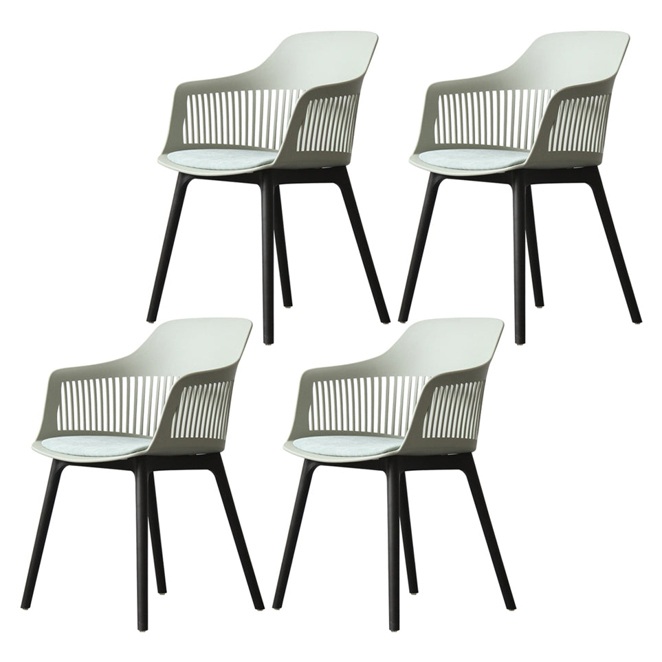 Nordic Style Plastic Dining Room Chair Windsor Back Side Chair for Home Use Green 4 Piece Set Clearhalo ' kitchen&dining_furn' 'Dining Chairs' 'Dining Tables & Seating' 'dining_chair' 'furn' 'furn_dining_chair' 'Furniture' 'furniture_dining_chair' 'Kitchen & Dining Furniture' 'kitchen' 3541951