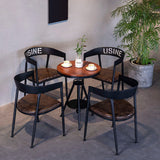 Industrial Dining Chair Open Arm Back Chair with 4 Black Metal Legs for Home Use Clearhalo ' kitchen&dining_furn' 'Dining Chairs' 'Dining Tables & Seating' 'dining_chair' 'furn' 'furn_dining_chair' 'Furniture' 'furniture_dining_chair' 'Kitchen & Dining Furniture' 'kitchen' 3541952