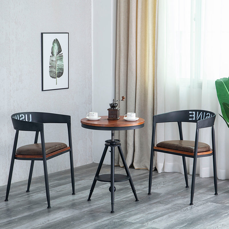 Industrial Dining Chair Open Arm Back Chair with 4 Black Metal Legs for Home Use Clearhalo ' kitchen&dining_furn' 'Dining Chairs' 'Dining Tables & Seating' 'dining_chair' 'furn' 'furn_dining_chair' 'Furniture' 'furniture_dining_chair' 'Kitchen & Dining Furniture' 'kitchen' 3541955