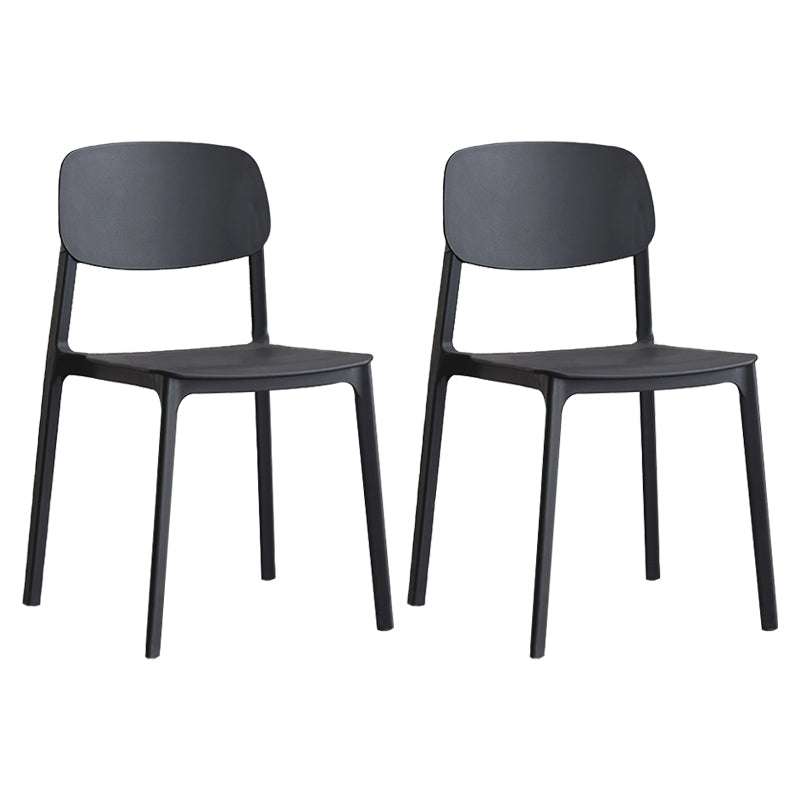 Plastic Contemporary RestaurantSide Chair Colorful Stacking Dining Chair Black Design 1 2 Piece Set Clearhalo ' kitchen&dining_furn' 'Dining Chairs' 'Dining Tables & Seating' 'dining_chair' 'furn' 'furn_dining_chair' 'Furniture' 'furniture_dining_chair' 'Kitchen & Dining Furniture' 'kitchen' 3541964