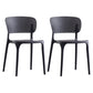 Plastic Contemporary RestaurantSide Chair Colorful Stacking Dining Chair Black Design 2 2 Piece Set Clearhalo ' kitchen&dining_furn' 'Dining Chairs' 'Dining Tables & Seating' 'dining_chair' 'furn' 'furn_dining_chair' 'Furniture' 'furniture_dining_chair' 'Kitchen & Dining Furniture' 'kitchen' 3541970