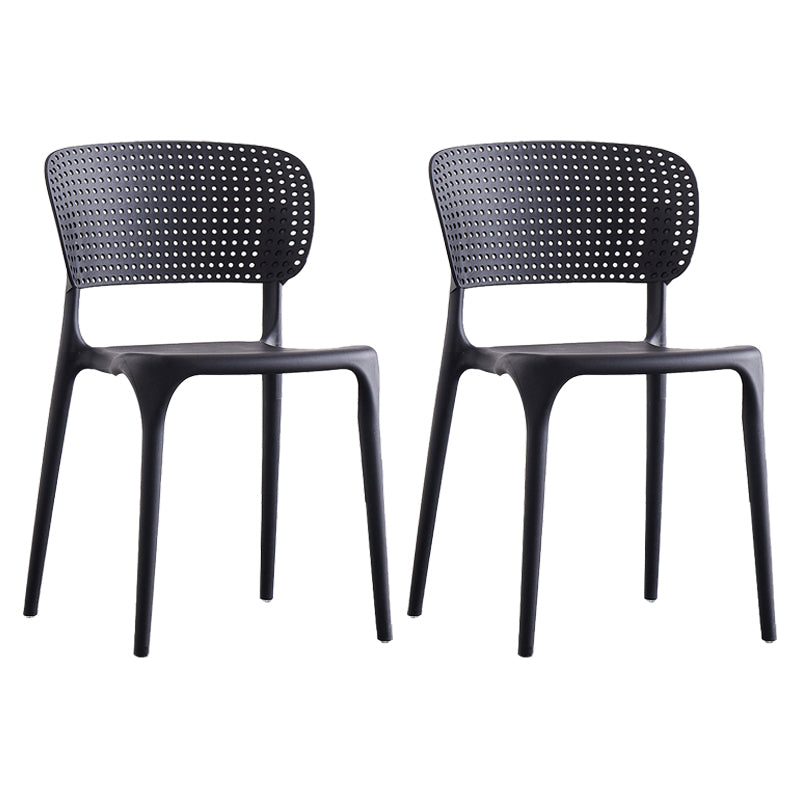 Plastic Contemporary RestaurantSide Chair Colorful Stacking Dining Chair Black Design 2 2 Piece Set Clearhalo ' kitchen&dining_furn' 'Dining Chairs' 'Dining Tables & Seating' 'dining_chair' 'furn' 'furn_dining_chair' 'Furniture' 'furniture_dining_chair' 'Kitchen & Dining Furniture' 'kitchen' 3541970