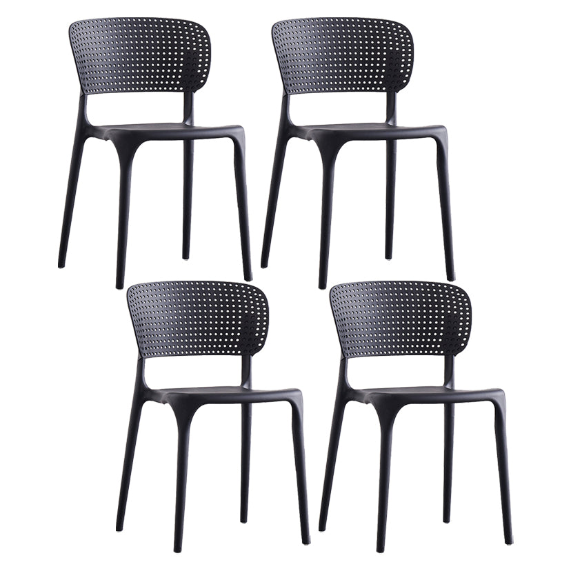 Plastic Contemporary RestaurantSide Chair Colorful Stacking Dining Chair Black Design 2 4 Piece Set Clearhalo ' kitchen&dining_furn' 'Dining Chairs' 'Dining Tables & Seating' 'dining_chair' 'furn' 'furn_dining_chair' 'Furniture' 'furniture_dining_chair' 'Kitchen & Dining Furniture' 'kitchen' 3541971