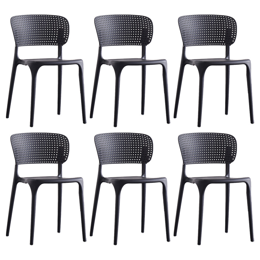Plastic Contemporary RestaurantSide Chair Colorful Stacking Dining Chair Black Design 2 6 Piece Set Clearhalo ' kitchen&dining_furn' 'Dining Chairs' 'Dining Tables & Seating' 'dining_chair' 'furn' 'furn_dining_chair' 'Furniture' 'furniture_dining_chair' 'Kitchen & Dining Furniture' 'kitchen' 3541973