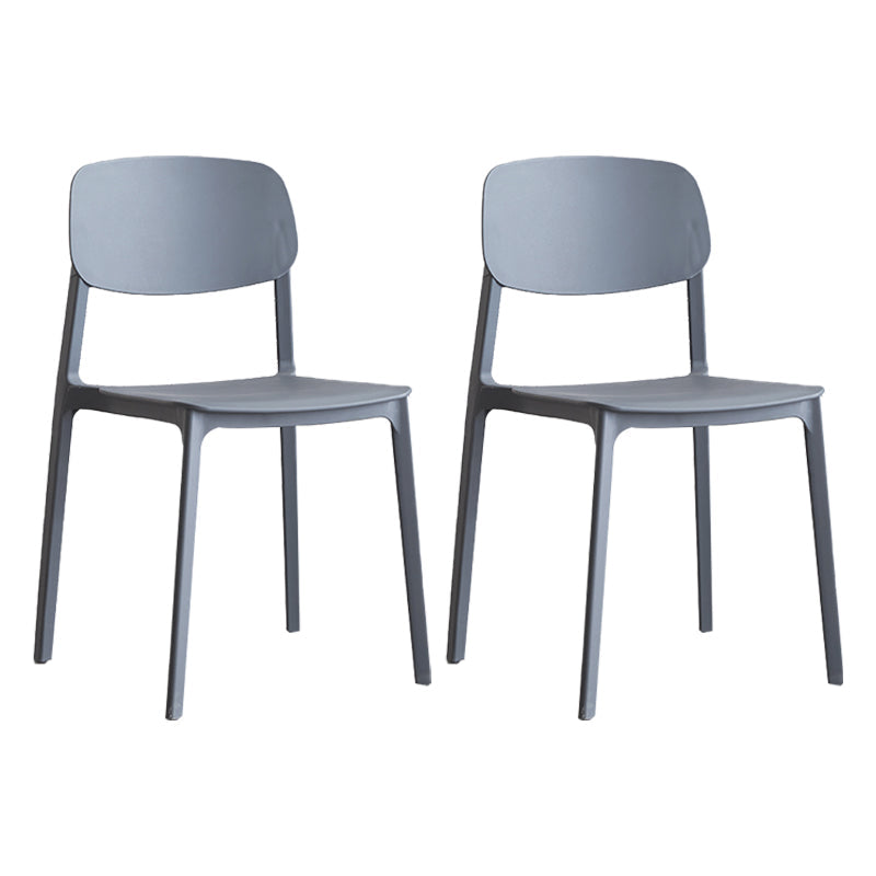 Plastic Contemporary RestaurantSide Chair Colorful Stacking Dining Chair Grey Design 1 2 Piece Set Clearhalo ' kitchen&dining_furn' 'Dining Chairs' 'Dining Tables & Seating' 'dining_chair' 'furn' 'furn_dining_chair' 'Furniture' 'furniture_dining_chair' 'Kitchen & Dining Furniture' 'kitchen' 3541975