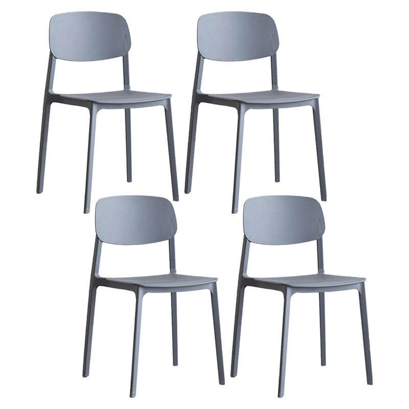 Plastic Contemporary RestaurantSide Chair Colorful Stacking Dining Chair Grey Design 1 4 Piece Set Clearhalo ' kitchen&dining_furn' 'Dining Chairs' 'Dining Tables & Seating' 'dining_chair' 'furn' 'furn_dining_chair' 'Furniture' 'furniture_dining_chair' 'Kitchen & Dining Furniture' 'kitchen' 3541977