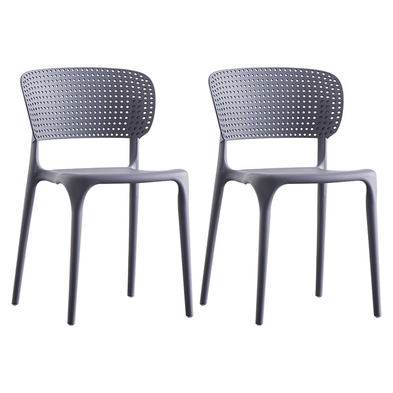 Plastic Contemporary RestaurantSide Chair Colorful Stacking Dining Chair Grey Design 2 2 Piece Set Clearhalo ' kitchen&dining_furn' 'Dining Chairs' 'Dining Tables & Seating' 'dining_chair' 'furn' 'furn_dining_chair' 'Furniture' 'furniture_dining_chair' 'Kitchen & Dining Furniture' 'kitchen' 3541982