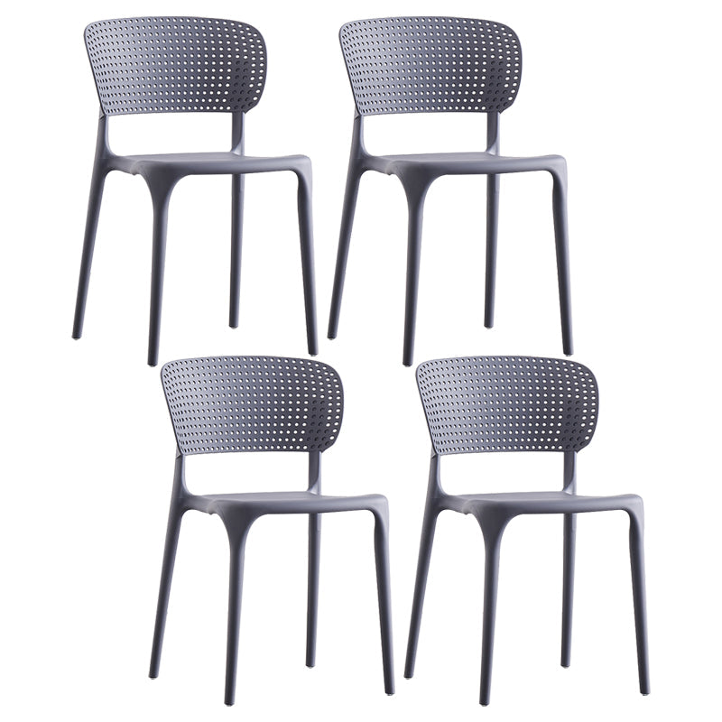 Plastic Contemporary RestaurantSide Chair Colorful Stacking Dining Chair Grey Design 2 4 Piece Set Clearhalo ' kitchen&dining_furn' 'Dining Chairs' 'Dining Tables & Seating' 'dining_chair' 'furn' 'furn_dining_chair' 'Furniture' 'furniture_dining_chair' 'Kitchen & Dining Furniture' 'kitchen' 3541983
