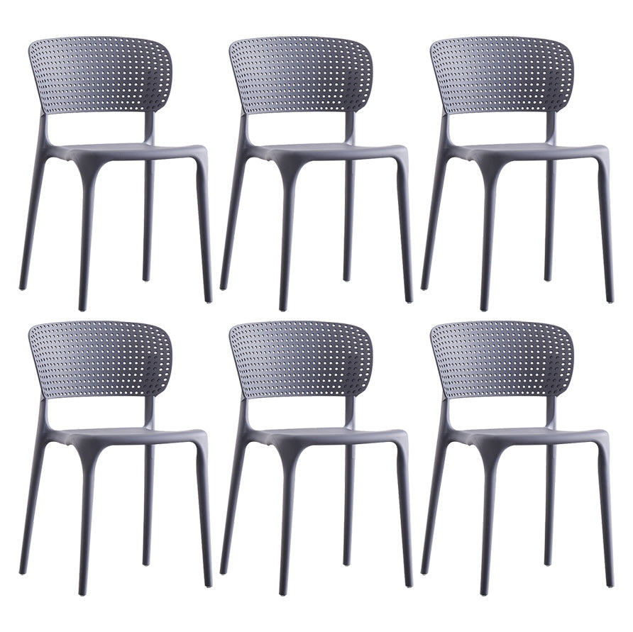 Plastic Contemporary RestaurantSide Chair Colorful Stacking Dining Chair Grey Design 2 6 Piece Set Clearhalo ' kitchen&dining_furn' 'Dining Chairs' 'Dining Tables & Seating' 'dining_chair' 'furn' 'furn_dining_chair' 'Furniture' 'furniture_dining_chair' 'Kitchen & Dining Furniture' 'kitchen' 3541986