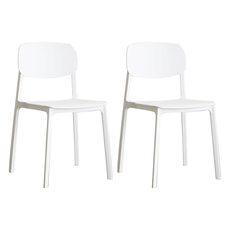 Plastic Contemporary RestaurantSide Chair Colorful Stacking Dining Chair White Design 1 2 Piece Set Clearhalo ' kitchen&dining_furn' 'Dining Chairs' 'Dining Tables & Seating' 'dining_chair' 'furn' 'furn_dining_chair' 'Furniture' 'furniture_dining_chair' 'Kitchen & Dining Furniture' 'kitchen' 3541988