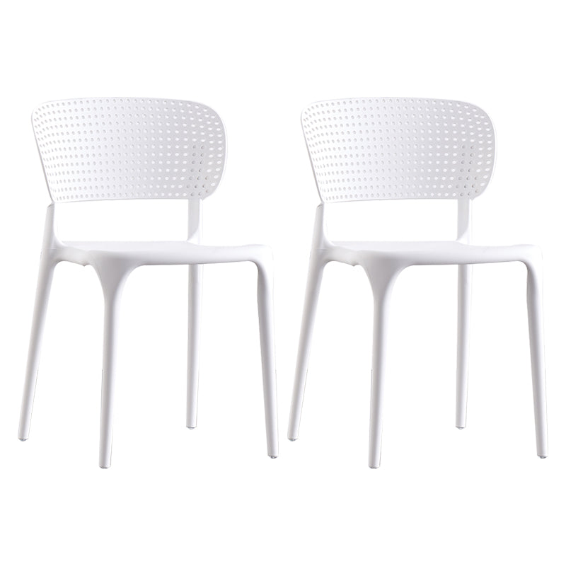 Plastic Contemporary RestaurantSide Chair Colorful Stacking Dining Chair White Design 2 2 Piece Set Clearhalo ' kitchen&dining_furn' 'Dining Chairs' 'Dining Tables & Seating' 'dining_chair' 'furn' 'furn_dining_chair' 'Furniture' 'furniture_dining_chair' 'Kitchen & Dining Furniture' 'kitchen' 3541992
