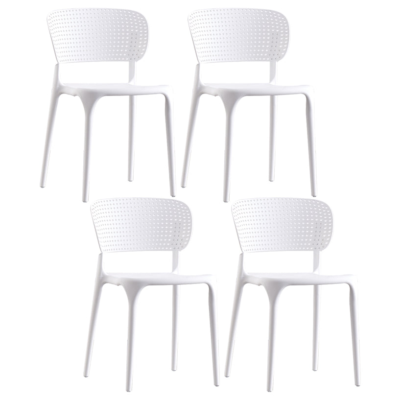 Plastic Contemporary RestaurantSide Chair Colorful Stacking Dining Chair White Design 2 4 Piece Set Clearhalo ' kitchen&dining_furn' 'Dining Chairs' 'Dining Tables & Seating' 'dining_chair' 'furn' 'furn_dining_chair' 'Furniture' 'furniture_dining_chair' 'Kitchen & Dining Furniture' 'kitchen' 3541993