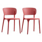 Plastic Contemporary RestaurantSide Chair Colorful Stacking Dining Chair Red Design 2 2 Piece Set Clearhalo ' kitchen&dining_furn' 'Dining Chairs' 'Dining Tables & Seating' 'dining_chair' 'furn' 'furn_dining_chair' 'Furniture' 'furniture_dining_chair' 'Kitchen & Dining Furniture' 'kitchen' 3541995
