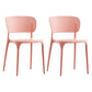 Plastic Contemporary RestaurantSide Chair Colorful Stacking Dining Chair Pink Design 2 2 Piece Set Clearhalo ' kitchen&dining_furn' 'Dining Chairs' 'Dining Tables & Seating' 'dining_chair' 'furn' 'furn_dining_chair' 'Furniture' 'furniture_dining_chair' 'Kitchen & Dining Furniture' 'kitchen' 3541998