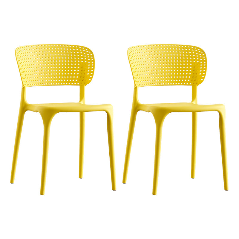 Plastic Contemporary RestaurantSide Chair Colorful Stacking Dining Chair Yellow Design 2 2 Piece Set Clearhalo ' kitchen&dining_furn' 'Dining Chairs' 'Dining Tables & Seating' 'dining_chair' 'furn' 'furn_dining_chair' 'Furniture' 'furniture_dining_chair' 'Kitchen & Dining Furniture' 'kitchen' 3542001