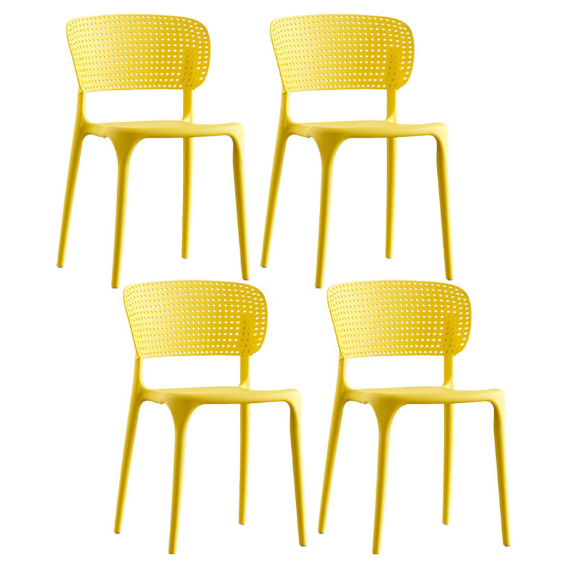 Plastic Contemporary RestaurantSide Chair Colorful Stacking Dining Chair Yellow Design 2 4 Piece Set Clearhalo ' kitchen&dining_furn' 'Dining Chairs' 'Dining Tables & Seating' 'dining_chair' 'furn' 'furn_dining_chair' 'Furniture' 'furniture_dining_chair' 'Kitchen & Dining Furniture' 'kitchen' 3542002