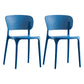 Plastic Contemporary RestaurantSide Chair Colorful Stacking Dining Chair Blue Design 2 2 Piece Set Clearhalo ' kitchen&dining_furn' 'Dining Chairs' 'Dining Tables & Seating' 'dining_chair' 'furn' 'furn_dining_chair' 'Furniture' 'furniture_dining_chair' 'Kitchen & Dining Furniture' 'kitchen' 3542004
