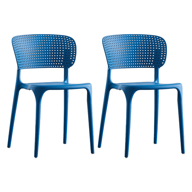 Plastic Contemporary RestaurantSide Chair Colorful Stacking Dining Chair Blue Design 2 2 Piece Set Clearhalo ' kitchen&dining_furn' 'Dining Chairs' 'Dining Tables & Seating' 'dining_chair' 'furn' 'furn_dining_chair' 'Furniture' 'furniture_dining_chair' 'Kitchen & Dining Furniture' 'kitchen' 3542004