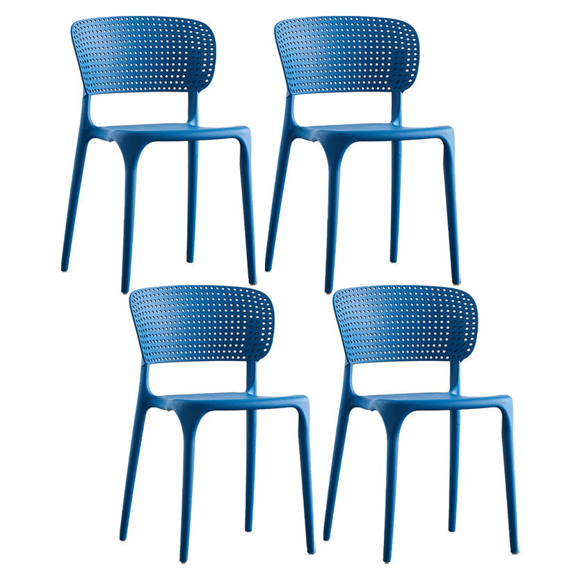 Plastic Contemporary RestaurantSide Chair Colorful Stacking Dining Chair Blue Design 2 4 Piece Set Clearhalo ' kitchen&dining_furn' 'Dining Chairs' 'Dining Tables & Seating' 'dining_chair' 'furn' 'furn_dining_chair' 'Furniture' 'furniture_dining_chair' 'Kitchen & Dining Furniture' 'kitchen' 3542005
