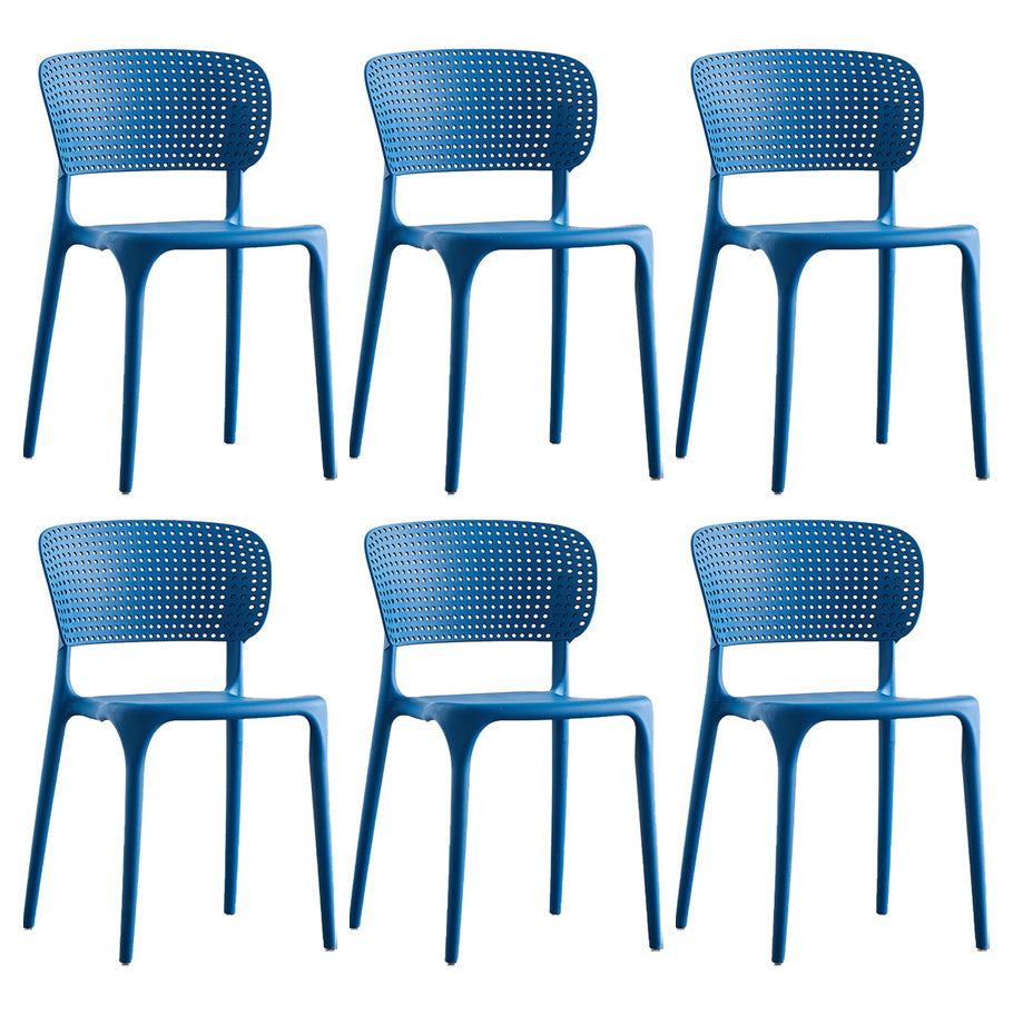 Plastic Contemporary RestaurantSide Chair Colorful Stacking Dining Chair Blue Design 2 6 Piece Set Clearhalo ' kitchen&dining_furn' 'Dining Chairs' 'Dining Tables & Seating' 'dining_chair' 'furn' 'furn_dining_chair' 'Furniture' 'furniture_dining_chair' 'Kitchen & Dining Furniture' 'kitchen' 3542006