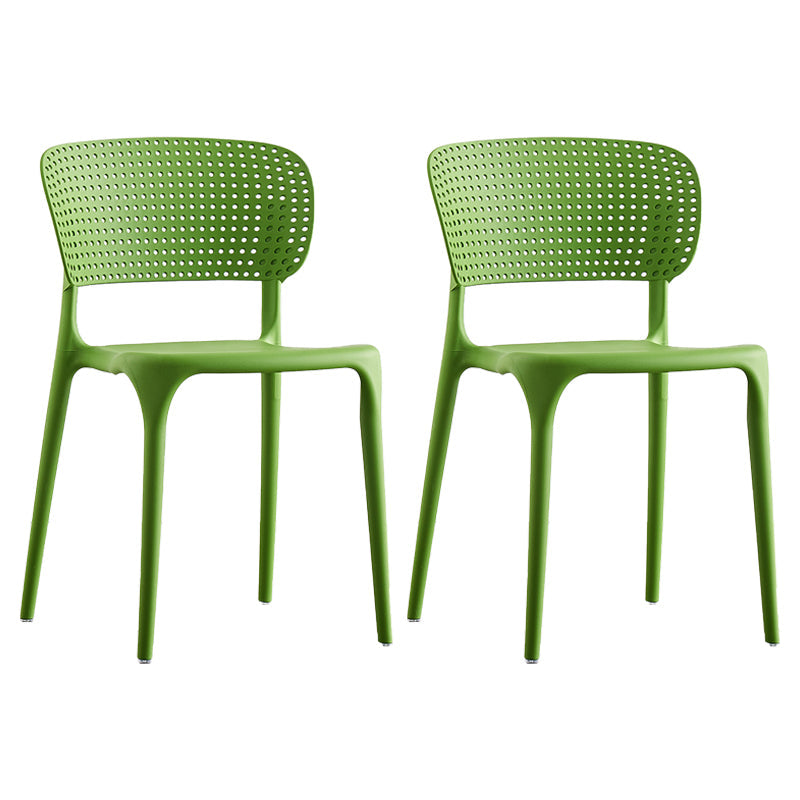 Plastic Contemporary RestaurantSide Chair Colorful Stacking Dining Chair Green Design 2 2 Piece Set Clearhalo ' kitchen&dining_furn' 'Dining Chairs' 'Dining Tables & Seating' 'dining_chair' 'furn' 'furn_dining_chair' 'Furniture' 'furniture_dining_chair' 'Kitchen & Dining Furniture' 'kitchen' 3542007