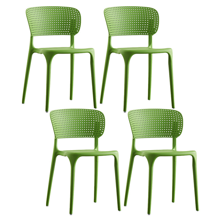 Plastic Contemporary RestaurantSide Chair Colorful Stacking Dining Chair Green Design 2 4 Piece Set Clearhalo ' kitchen&dining_furn' 'Dining Chairs' 'Dining Tables & Seating' 'dining_chair' 'furn' 'furn_dining_chair' 'Furniture' 'furniture_dining_chair' 'Kitchen & Dining Furniture' 'kitchen' 3542008