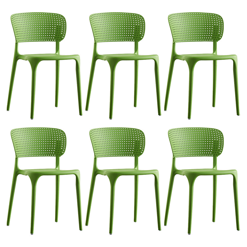 Plastic Contemporary RestaurantSide Chair Colorful Stacking Dining Chair Green Design 2 6 Piece Set Clearhalo ' kitchen&dining_furn' 'Dining Chairs' 'Dining Tables & Seating' 'dining_chair' 'furn' 'furn_dining_chair' 'Furniture' 'furniture_dining_chair' 'Kitchen & Dining Furniture' 'kitchen' 3542009