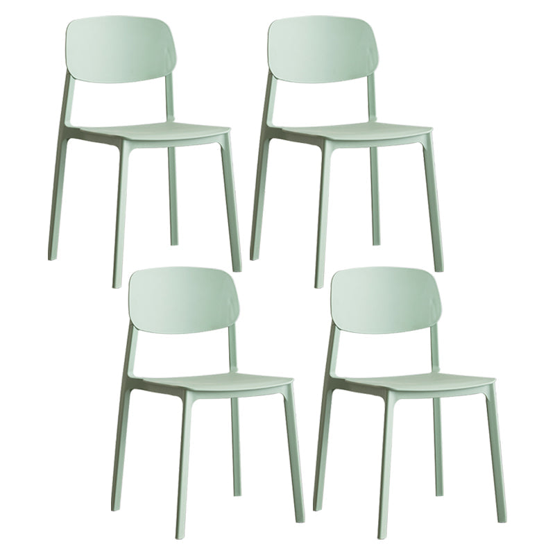 Plastic Contemporary RestaurantSide Chair Colorful Stacking Dining Chair Pea Green Design 1 4 Piece Set Clearhalo ' kitchen&dining_furn' 'Dining Chairs' 'Dining Tables & Seating' 'dining_chair' 'furn' 'furn_dining_chair' 'Furniture' 'furniture_dining_chair' 'Kitchen & Dining Furniture' 'kitchen' 3542017