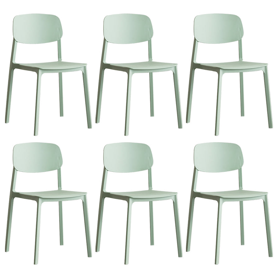 Plastic Contemporary RestaurantSide Chair Colorful Stacking Dining Chair Pea Green Design 1 6 Piece Set Clearhalo ' kitchen&dining_furn' 'Dining Chairs' 'Dining Tables & Seating' 'dining_chair' 'furn' 'furn_dining_chair' 'Furniture' 'furniture_dining_chair' 'Kitchen & Dining Furniture' 'kitchen' 3542018
