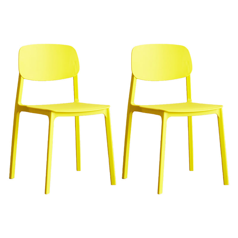 Plastic Contemporary RestaurantSide Chair Colorful Stacking Dining Chair Yellow Design 1 2 Piece Set Clearhalo ' kitchen&dining_furn' 'Dining Chairs' 'Dining Tables & Seating' 'dining_chair' 'furn' 'furn_dining_chair' 'Furniture' 'furniture_dining_chair' 'Kitchen & Dining Furniture' 'kitchen' 3542019