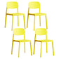 Plastic Contemporary RestaurantSide Chair Colorful Stacking Dining Chair Yellow Design 1 4 Piece Set Clearhalo ' kitchen&dining_furn' 'Dining Chairs' 'Dining Tables & Seating' 'dining_chair' 'furn' 'furn_dining_chair' 'Furniture' 'furniture_dining_chair' 'Kitchen & Dining Furniture' 'kitchen' 3542020