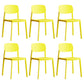 Plastic Contemporary RestaurantSide Chair Colorful Stacking Dining Chair Yellow Design 1 6 Piece Set Clearhalo ' kitchen&dining_furn' 'Dining Chairs' 'Dining Tables & Seating' 'dining_chair' 'furn' 'furn_dining_chair' 'Furniture' 'furniture_dining_chair' 'Kitchen & Dining Furniture' 'kitchen' 3542021