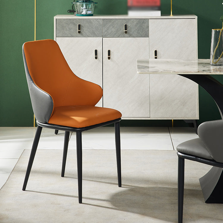 Contemporary Restaurant Leather Armchair Matte Finish Parsons Dining Chair Clearhalo ' kitchen&dining_furn' 'Dining Chairs' 'Dining Tables & Seating' 'dining_chair' 'furn' 'furn_dining_chair' 'Furniture' 'furniture_dining_chair' 'Kitchen & Dining Furniture' 'kitchen' 3542025
