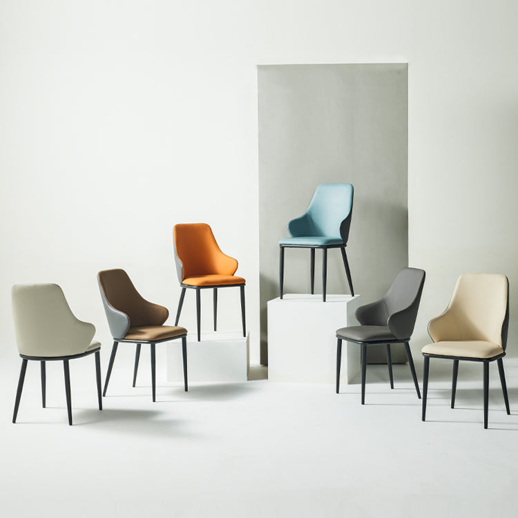 Contemporary Restaurant Leather Armchair Matte Finish Parsons Dining Chair Clearhalo ' kitchen&dining_furn' 'Dining Chairs' 'Dining Tables & Seating' 'dining_chair' 'furn' 'furn_dining_chair' 'Furniture' 'furniture_dining_chair' 'Kitchen & Dining Furniture' 'kitchen' 3542028