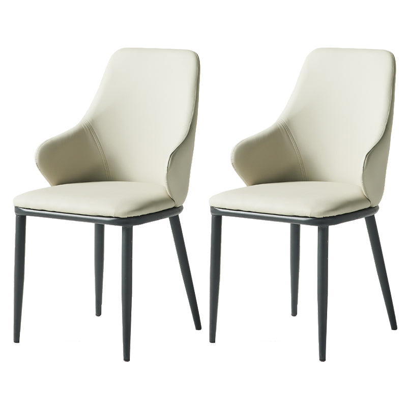 Contemporary Restaurant Leather Armchair Matte Finish Parsons Dining Chair Light Gray 2 Piece Set Clearhalo ' kitchen&dining_furn' 'Dining Chairs' 'Dining Tables & Seating' 'dining_chair' 'furn' 'furn_dining_chair' 'Furniture' 'furniture_dining_chair' 'Kitchen & Dining Furniture' 'kitchen' 3542031