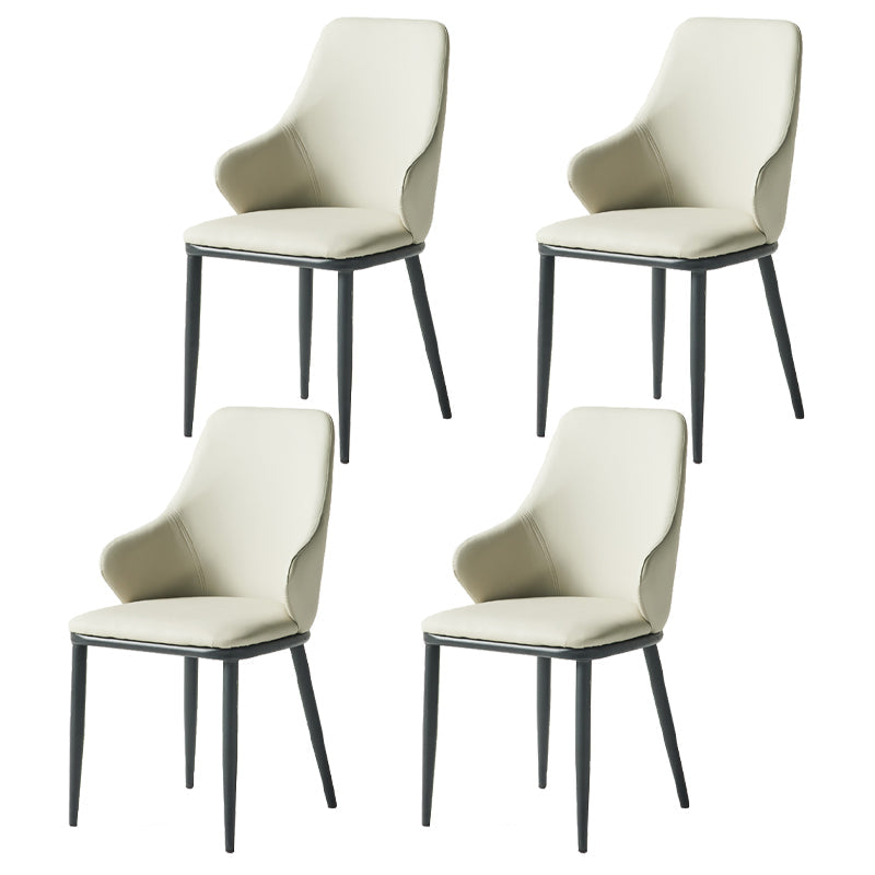 Contemporary Restaurant Leather Armchair Matte Finish Parsons Dining Chair Light Gray 4 Piece Set Clearhalo ' kitchen&dining_furn' 'Dining Chairs' 'Dining Tables & Seating' 'dining_chair' 'furn' 'furn_dining_chair' 'Furniture' 'furniture_dining_chair' 'Kitchen & Dining Furniture' 'kitchen' 3542032