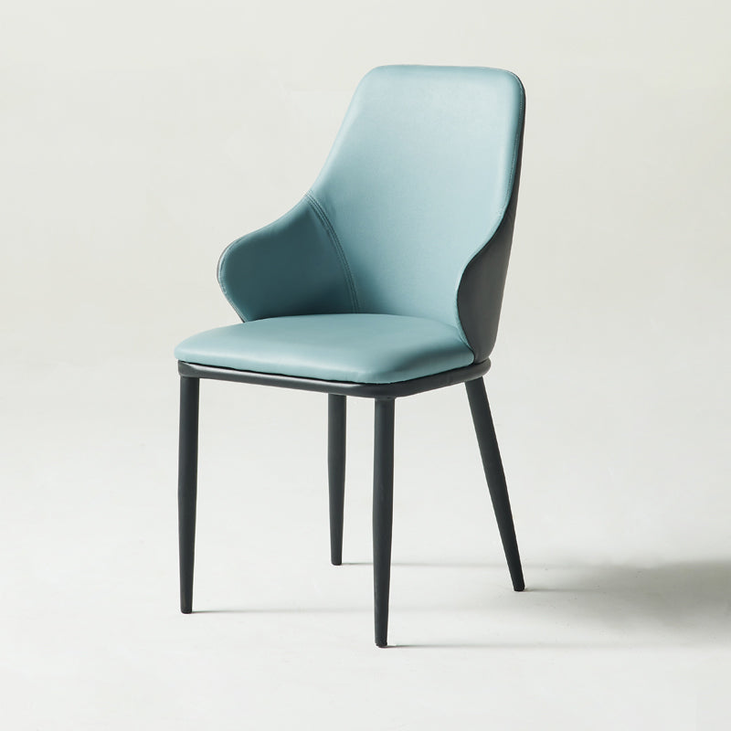 Contemporary Restaurant Leather Armchair Matte Finish Parsons Dining Chair Blue 1 Piece Clearhalo ' kitchen&dining_furn' 'Dining Chairs' 'Dining Tables & Seating' 'dining_chair' 'furn' 'furn_dining_chair' 'Furniture' 'furniture_dining_chair' 'Kitchen & Dining Furniture' 'kitchen' 3542034