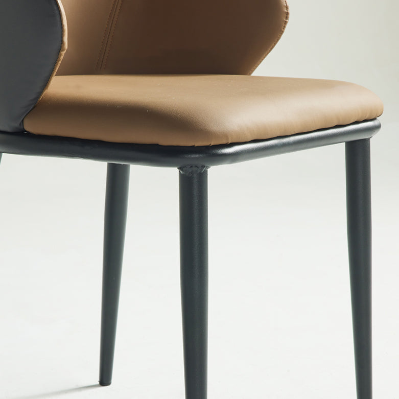 Contemporary Restaurant Leather Armchair Matte Finish Parsons Dining Chair Clearhalo ' kitchen&dining_furn' 'Dining Chairs' 'Dining Tables & Seating' 'dining_chair' 'furn' 'furn_dining_chair' 'Furniture' 'furniture_dining_chair' 'Kitchen & Dining Furniture' 'kitchen' 3542035