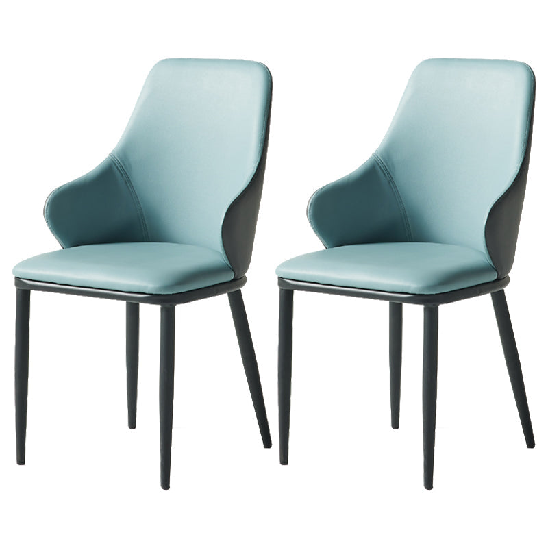 Contemporary Restaurant Leather Armchair Matte Finish Parsons Dining Chair Blue 2 Piece Set Clearhalo ' kitchen&dining_furn' 'Dining Chairs' 'Dining Tables & Seating' 'dining_chair' 'furn' 'furn_dining_chair' 'Furniture' 'furniture_dining_chair' 'Kitchen & Dining Furniture' 'kitchen' 3542036