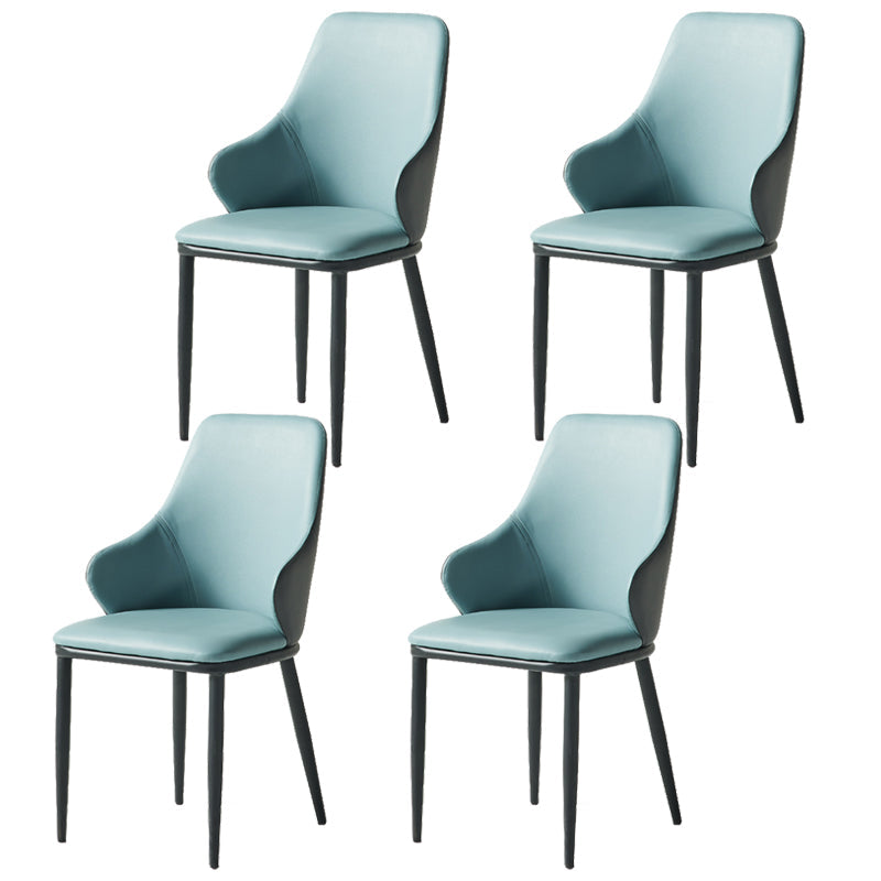Contemporary Restaurant Leather Armchair Matte Finish Parsons Dining Chair Blue 4 Piece Set Clearhalo ' kitchen&dining_furn' 'Dining Chairs' 'Dining Tables & Seating' 'dining_chair' 'furn' 'furn_dining_chair' 'Furniture' 'furniture_dining_chair' 'Kitchen & Dining Furniture' 'kitchen' 3542038